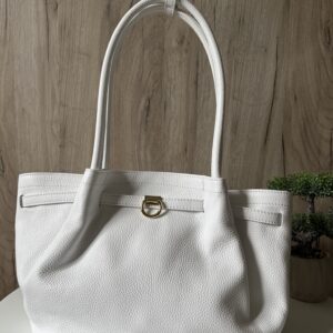 Kožna tašna - bela Made In Italy