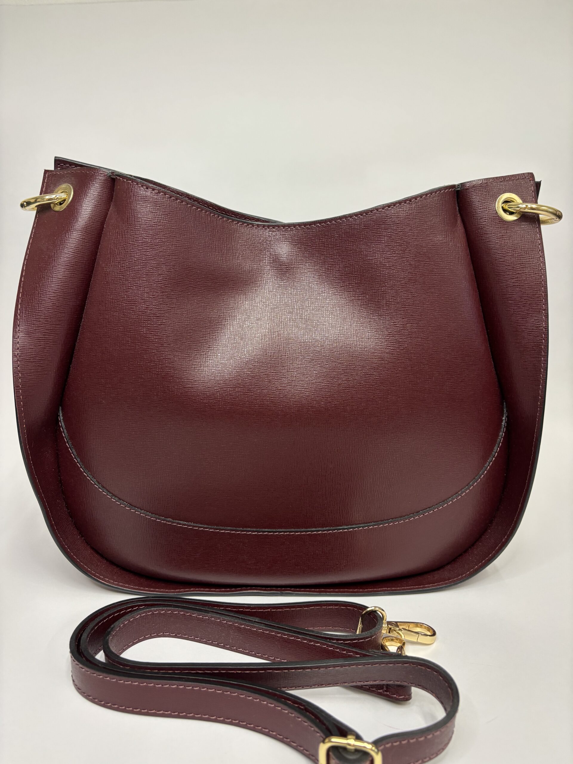 Bordo kožna tašna Made In Italy - Слика 2