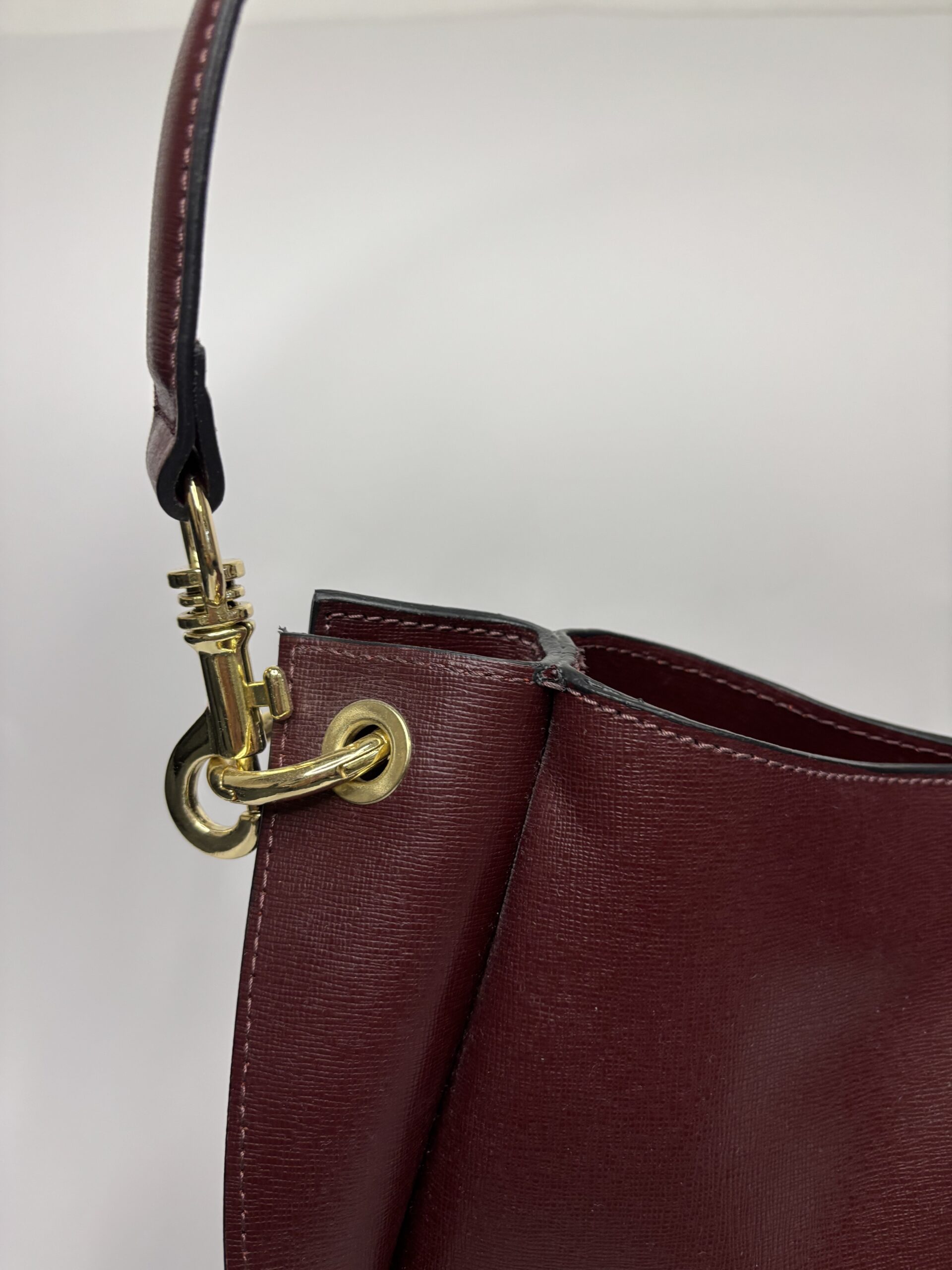 Bordo kožna tašna Made In Italy - Слика 3